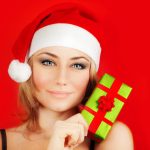 Happy Girl and Christmas Gift